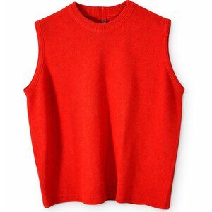 Talbott Traveler Orange Dacron Sleeveless Knit Top Womens L 80s